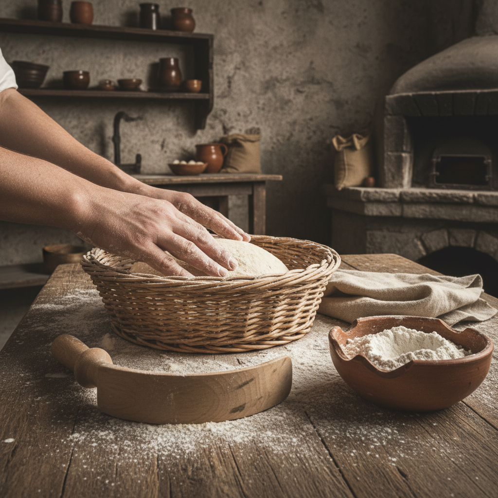 apprenez à préparer du pain traditionnel du moyen âge en utilisant un banneton, avec des étapes simples pour une cuisson authentique et rustique.